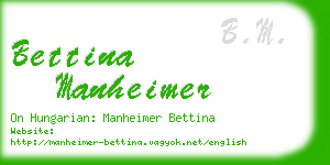 bettina manheimer business card